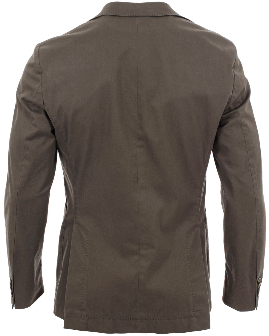 Hombres | Blazers | Oscar Jacobson | Einar Stretch Cotton Blazer Khaki Green