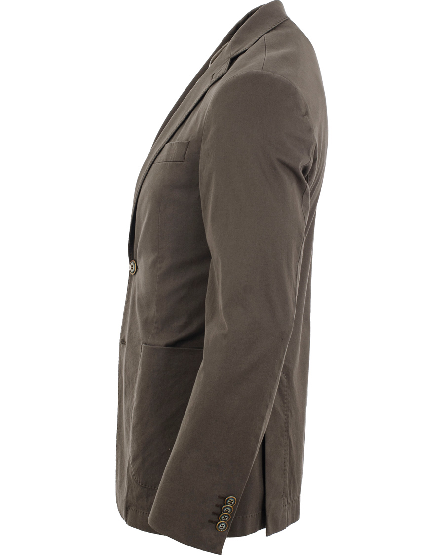 Hombres | Blazers | Oscar Jacobson | Einar Stretch Cotton Blazer Khaki Green