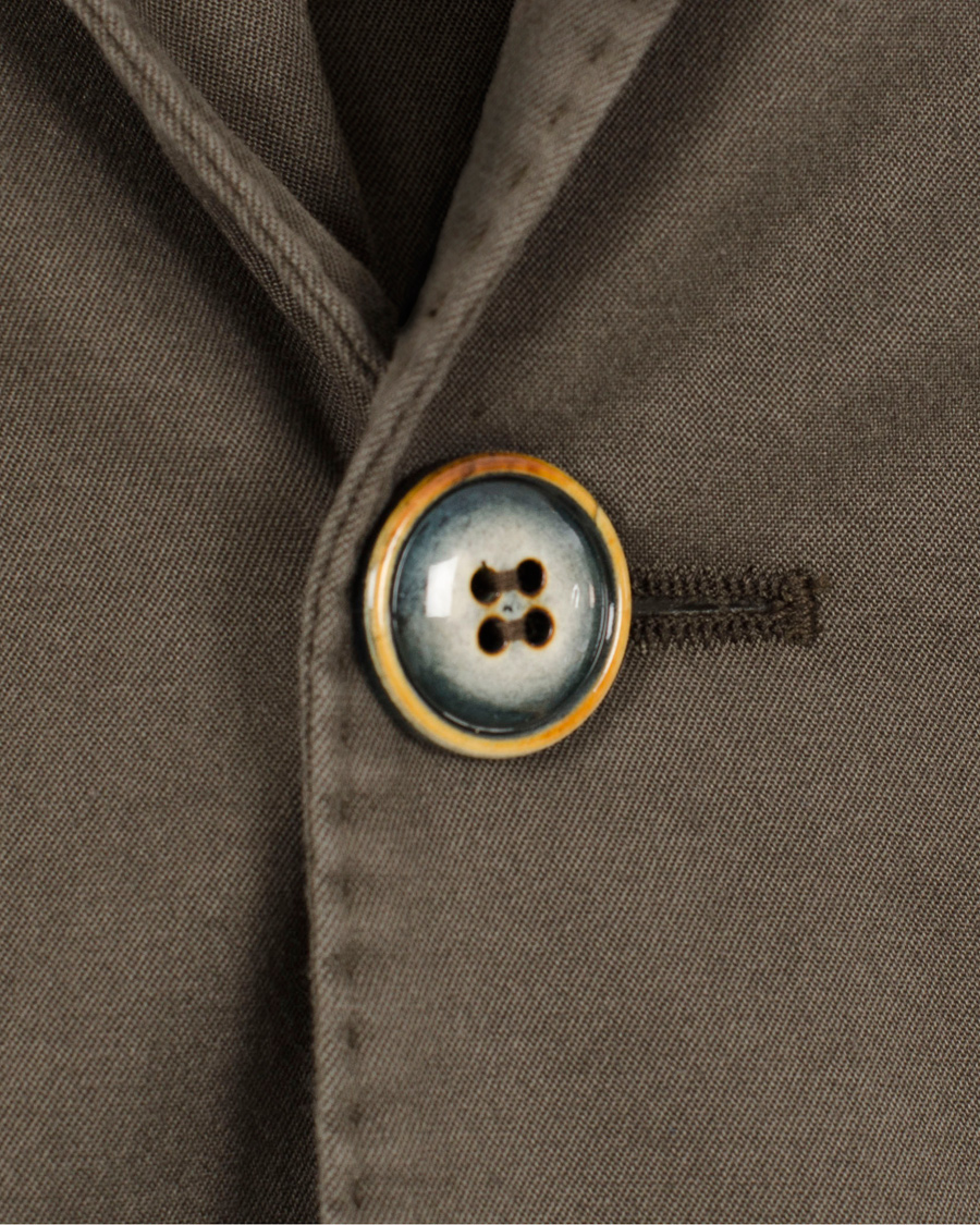 Hombres | Blazers | Oscar Jacobson | Einar Stretch Cotton Blazer Khaki Green