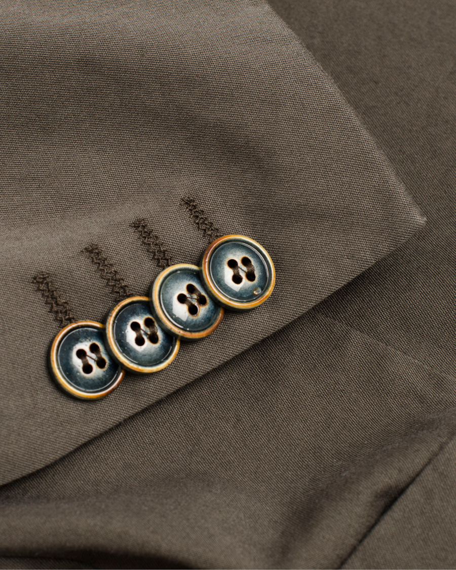 Hombres | Blazers | Oscar Jacobson | Einar Stretch Cotton Blazer Khaki Green