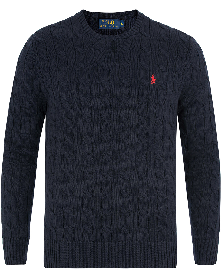 Hombres | Jerséis y prendas de punto | Polo Ralph Lauren | Cotton Cable Crew Neck Hunter Navy