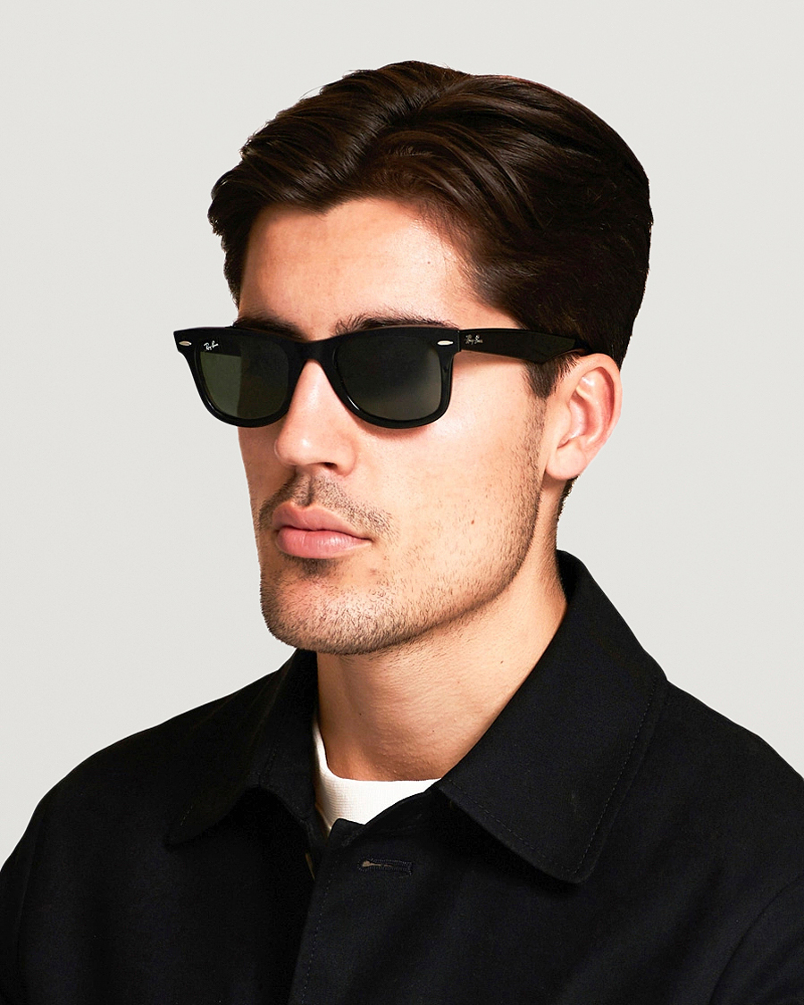 Hombres | Gafas de sol | Ray-Ban | Original Wayfarer Sunglasses Black/Crystal Green