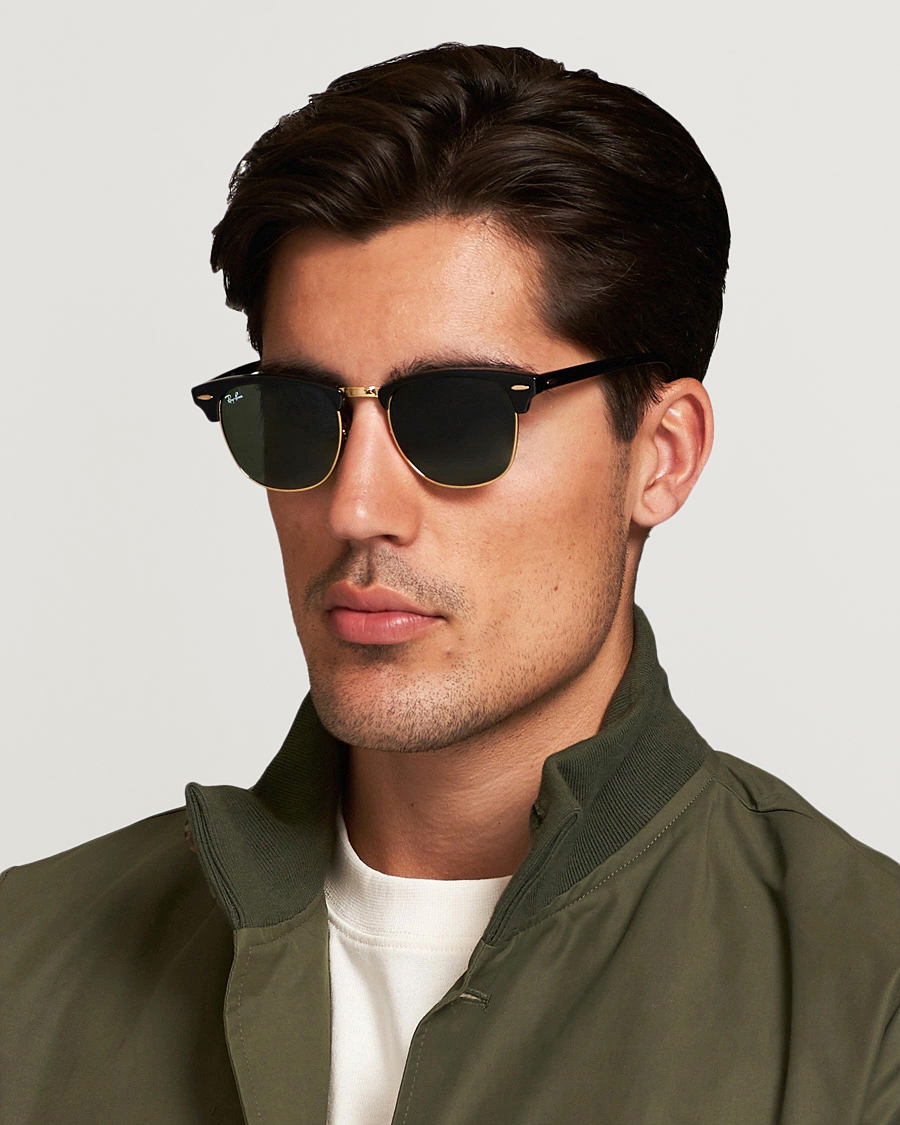 Hombres | Gafas de sol | Ray-Ban | Clubmaster Sunglasses Ebony/Crystal Green