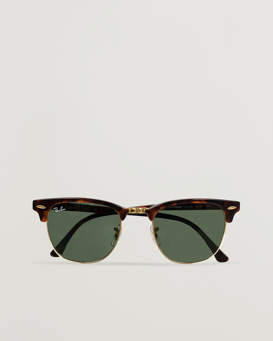 Hombres | Gafas de sol | Ray-Ban | Clubmaster Sunglasses Mock Tortoise/Crystal Green