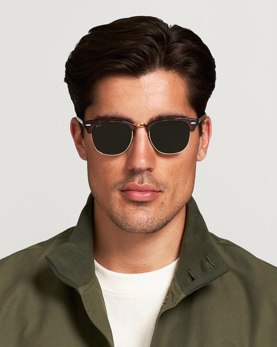Hombres | Ray-Ban | Ray-Ban | Clubmaster Sunglasses Mock Tortoise/Crystal Green