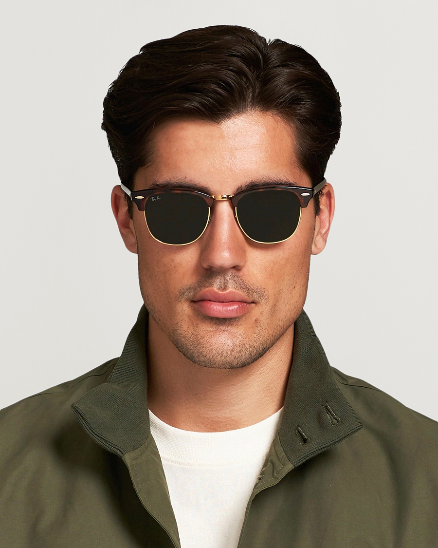 Hombres | Gafas de sol | Ray-Ban | Clubmaster Sunglasses Mock Tortoise/Crystal Green