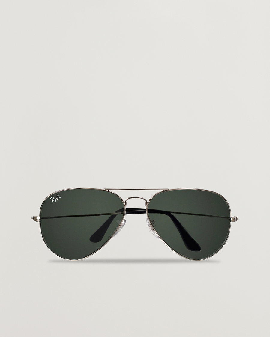 Hombres | Gafas de sol | Ray-Ban | 0RB3025 Aviator Large Metal Sunglasses Silver/Grey Mirror