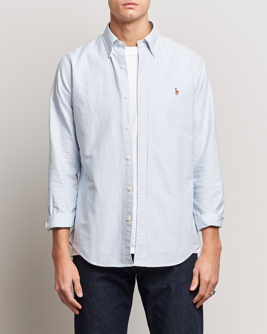 Hombres | Camisas | Polo Ralph Lauren | Custom Fit Oxford Shirt Stripes Blue