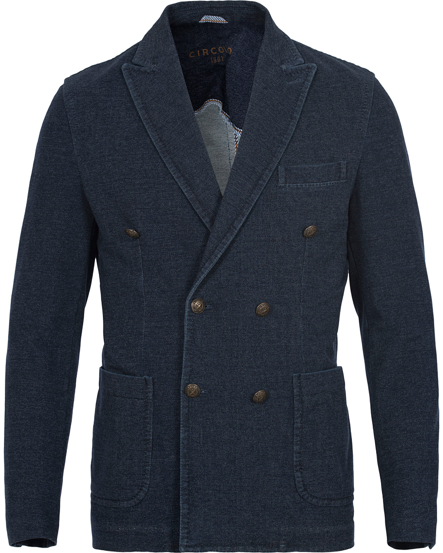 Hombres | Blazers | Circolo 1901 | Circolo Double Breasted Jersey Blazer Indigo Blue