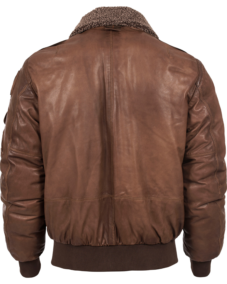 Hombres | Abrigos y chaquetas | Parajumpers | Josh Distressed Leather Jacket Brown