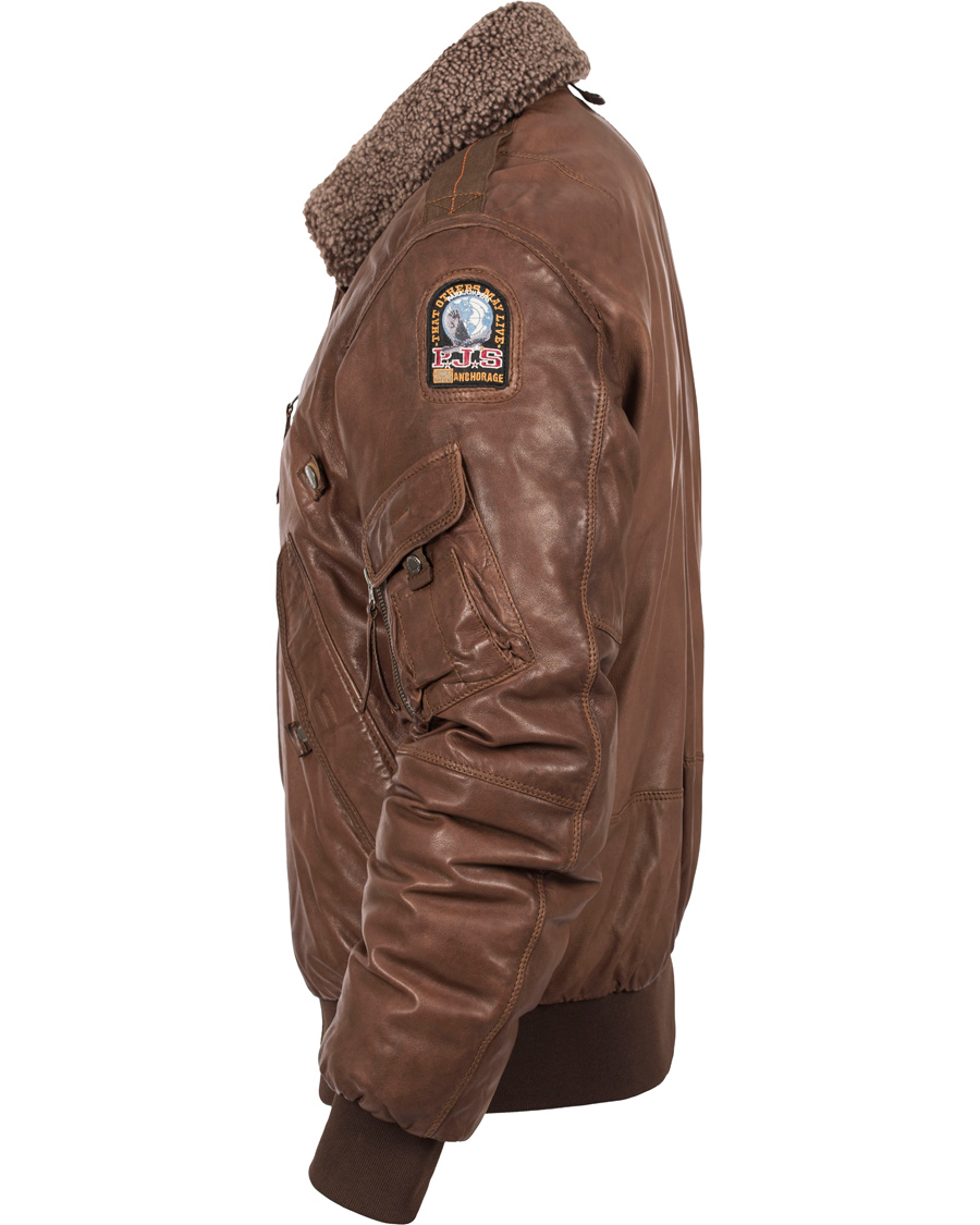 Hombres | Abrigos y chaquetas | Parajumpers | Josh Distressed Leather Jacket Brown