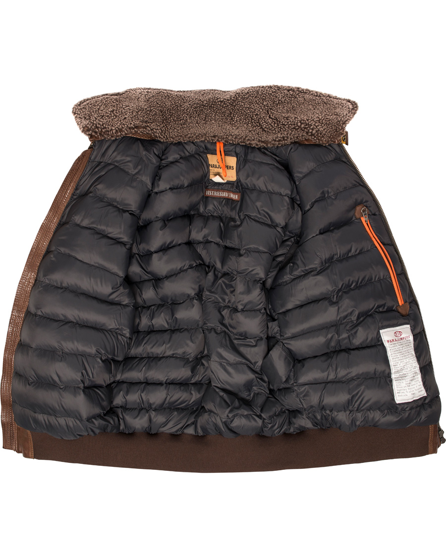 Hombres | Abrigos y chaquetas | Parajumpers | Josh Distressed Leather Jacket Brown