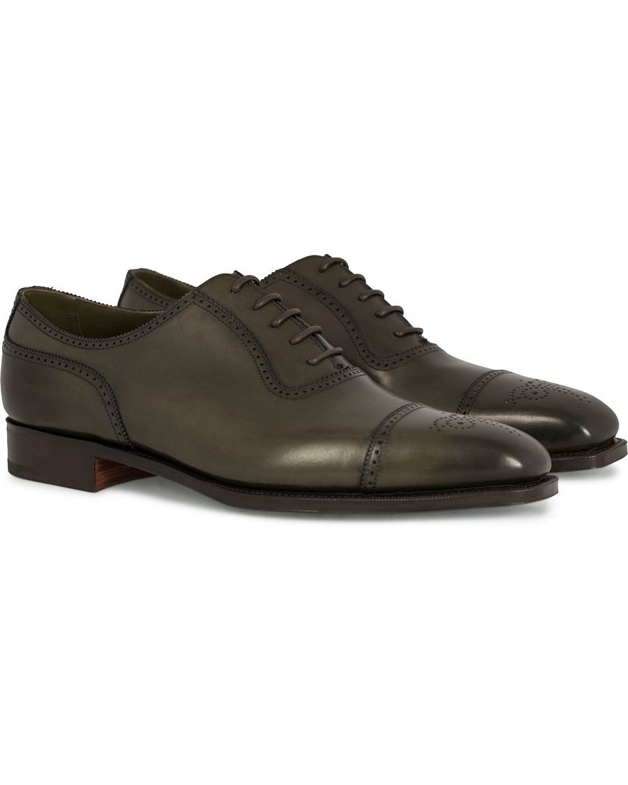 Hombres | Edward Green Lichfield II Brogue Olive Antique Calf | Edward Green | Lichfield II Brogue Olive Antique Calf