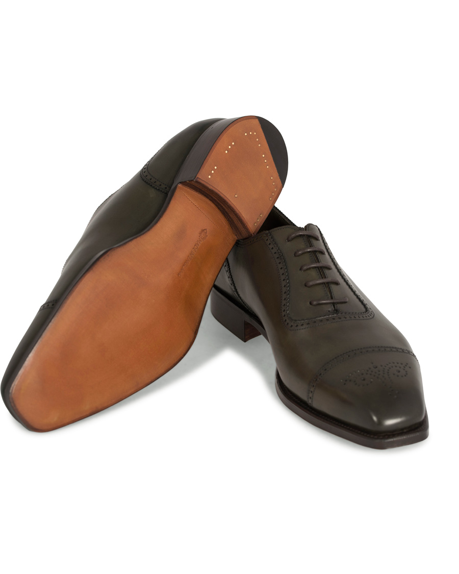 Hombres | Edward Green Lichfield II Brogue Olive Antique Calf | Edward Green | Lichfield II Brogue Olive Antique Calf