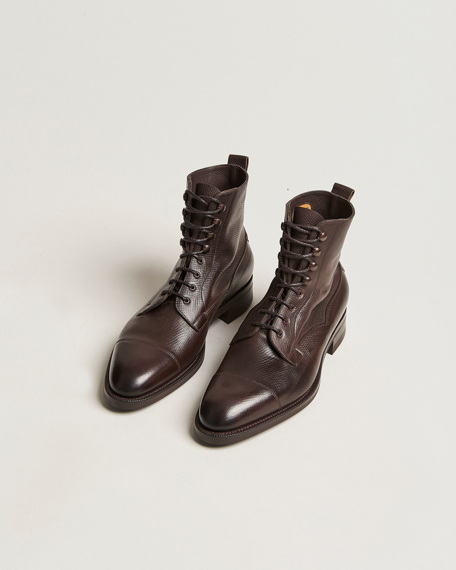 Hombres | Botas | Edward Green | Galway Grained Boot Dark Brown Utah Calf