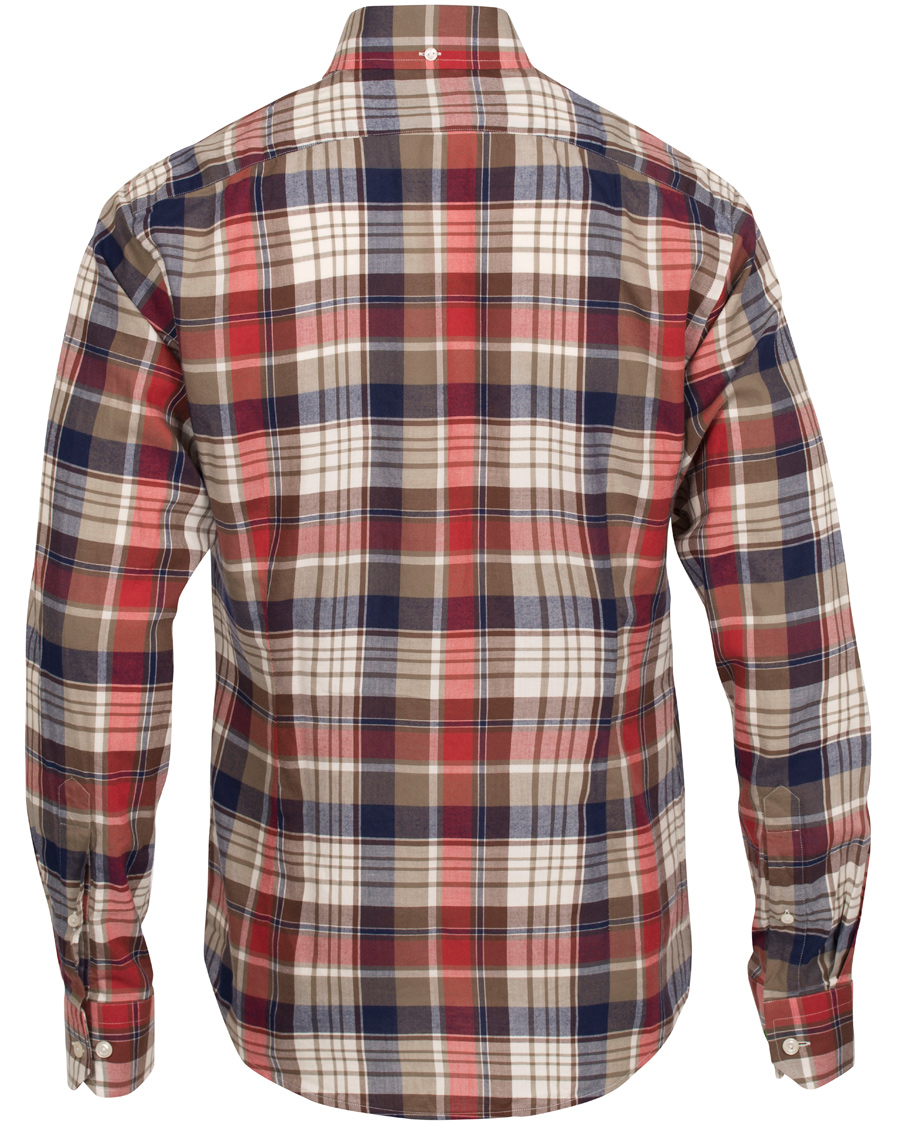 Hombres | Camisas | Eton | Slim Fit Shirt Green Ribbon Flannel Red