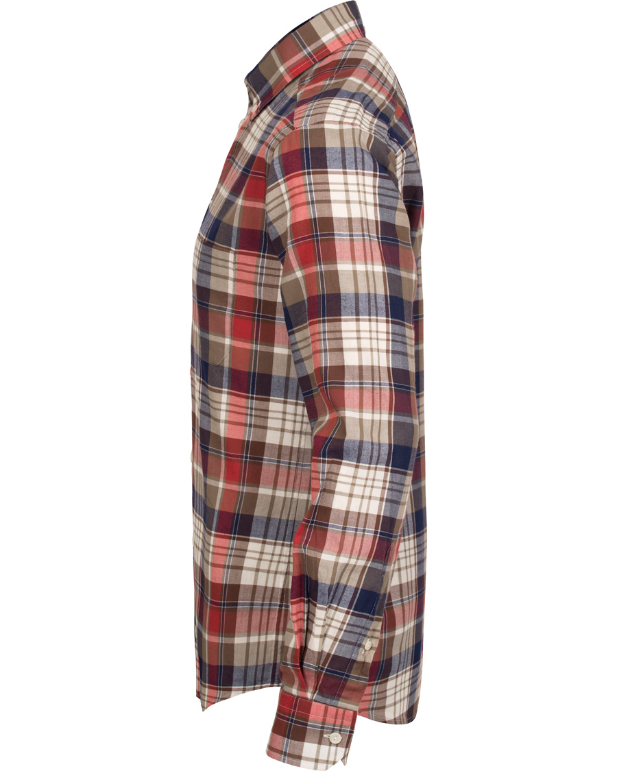 Hombres | Camisas | Eton | Slim Fit Shirt Green Ribbon Flannel Red