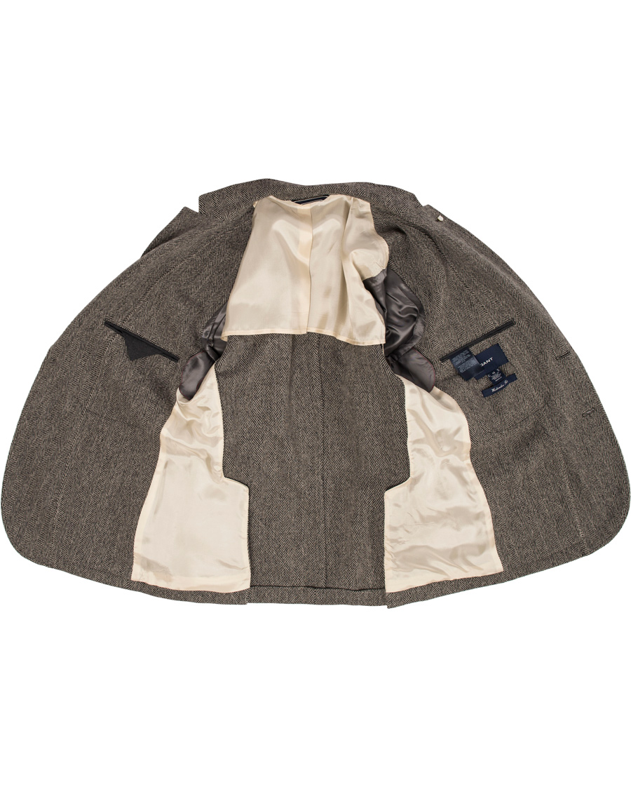 Hombres | Blazers | GANT | The Arcive Herringbone Blazer Antracite Melange