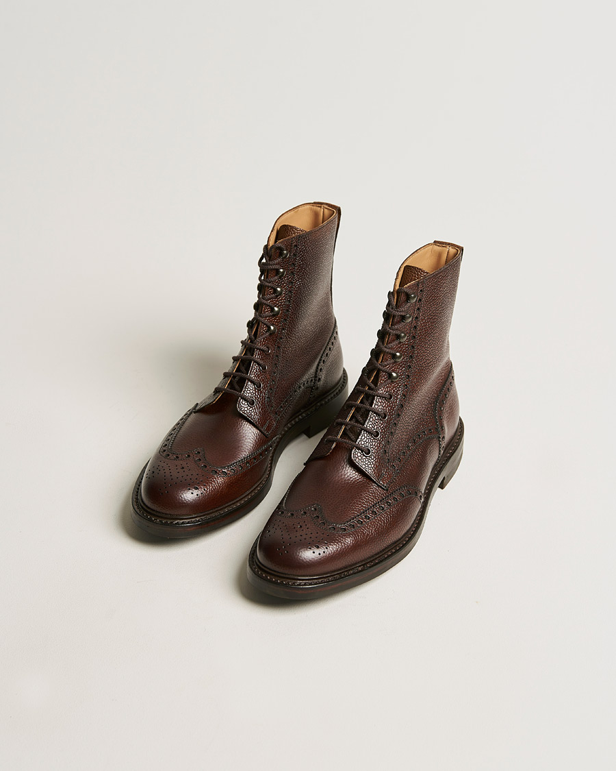 Hombres | Zapatos hechos a mano | Crockett & Jones | Islay Boot Dark Brown Grained Calf