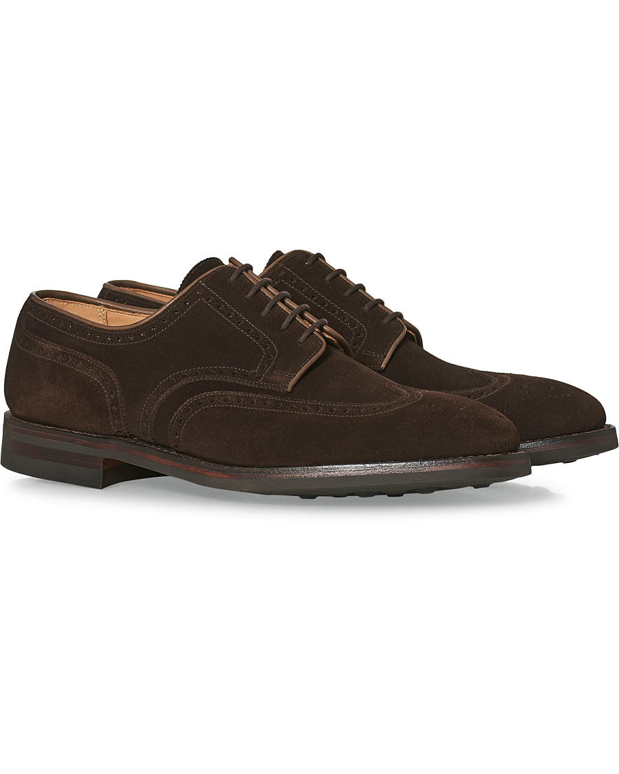 Hombres | Crockett & Jones Swansea Brogue Dark Brown Suede | Crockett & Jones | Swansea Brogue Dark Brown Suede
