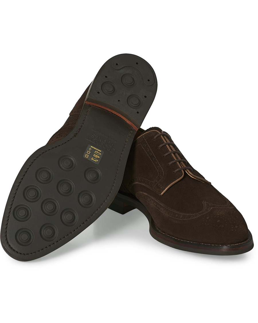 Hombres | Crockett & Jones Swansea Brogue Dark Brown Suede | Crockett & Jones | Swansea Brogue Dark Brown Suede