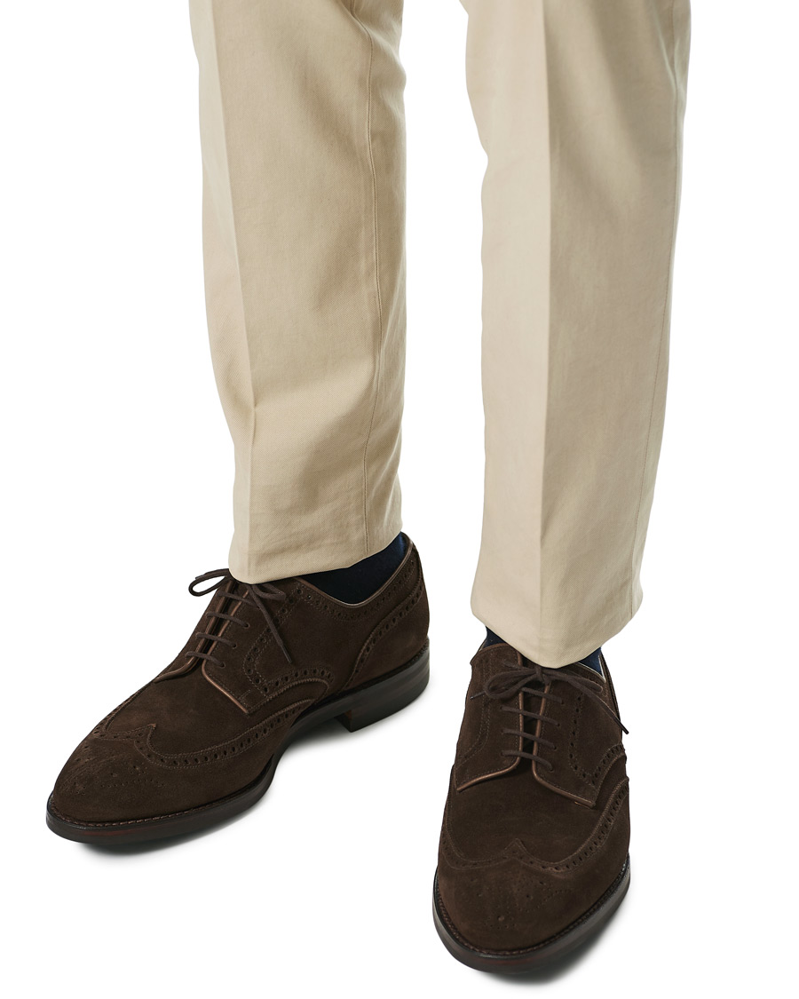 Hombres | Crockett & Jones Swansea Brogue Dark Brown Suede | Crockett & Jones | Swansea Brogue Dark Brown Suede