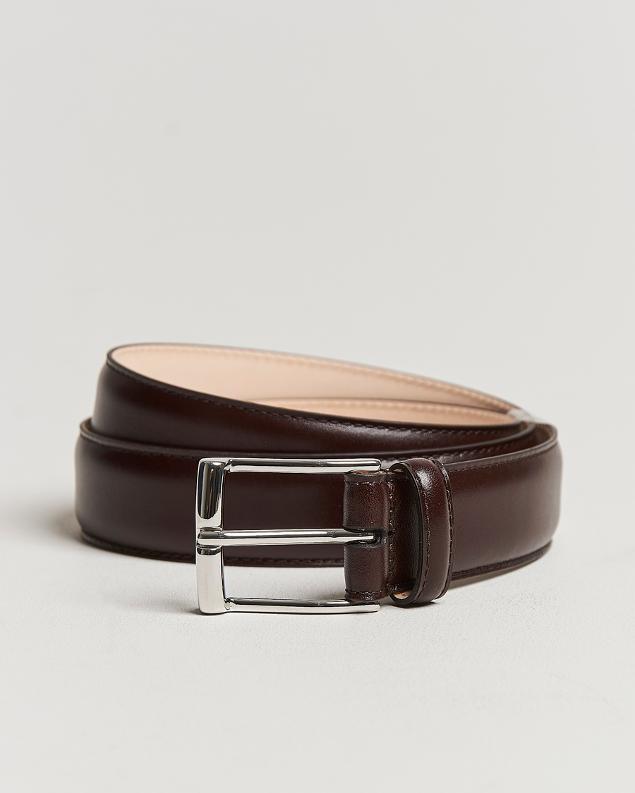 Hombres | Cinturones | Crockett & Jones | Belt 3,2 cm Dark Brown Calf