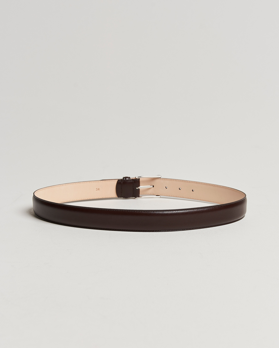 Hombres | Cinturones | Crockett & Jones | Belt 3,2 cm Dark Brown Calf