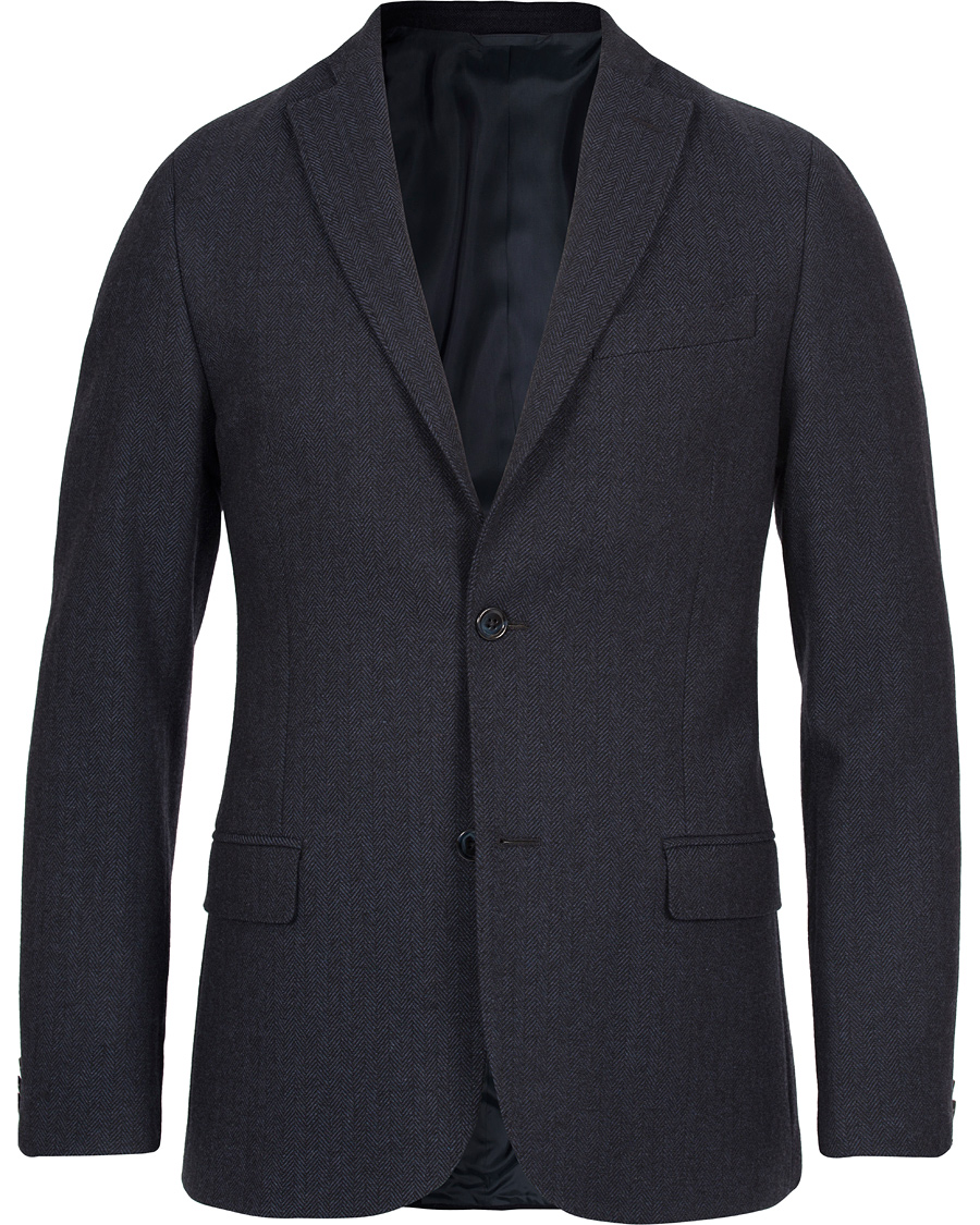 Hombres | Blazers | J.Lindeberg | Hopper Herringbone Blazer Blue Melange