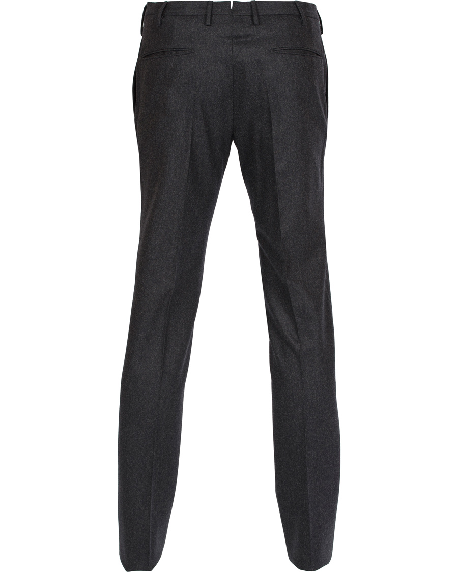 Hombres | Pantalones | Incotex | Super 100's Flannel Trousers Dark Grey