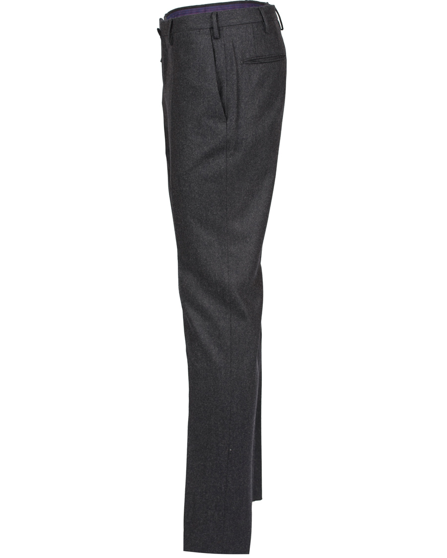 Hombres | Pantalones | Incotex | Super 100's Flannel Trousers Dark Grey