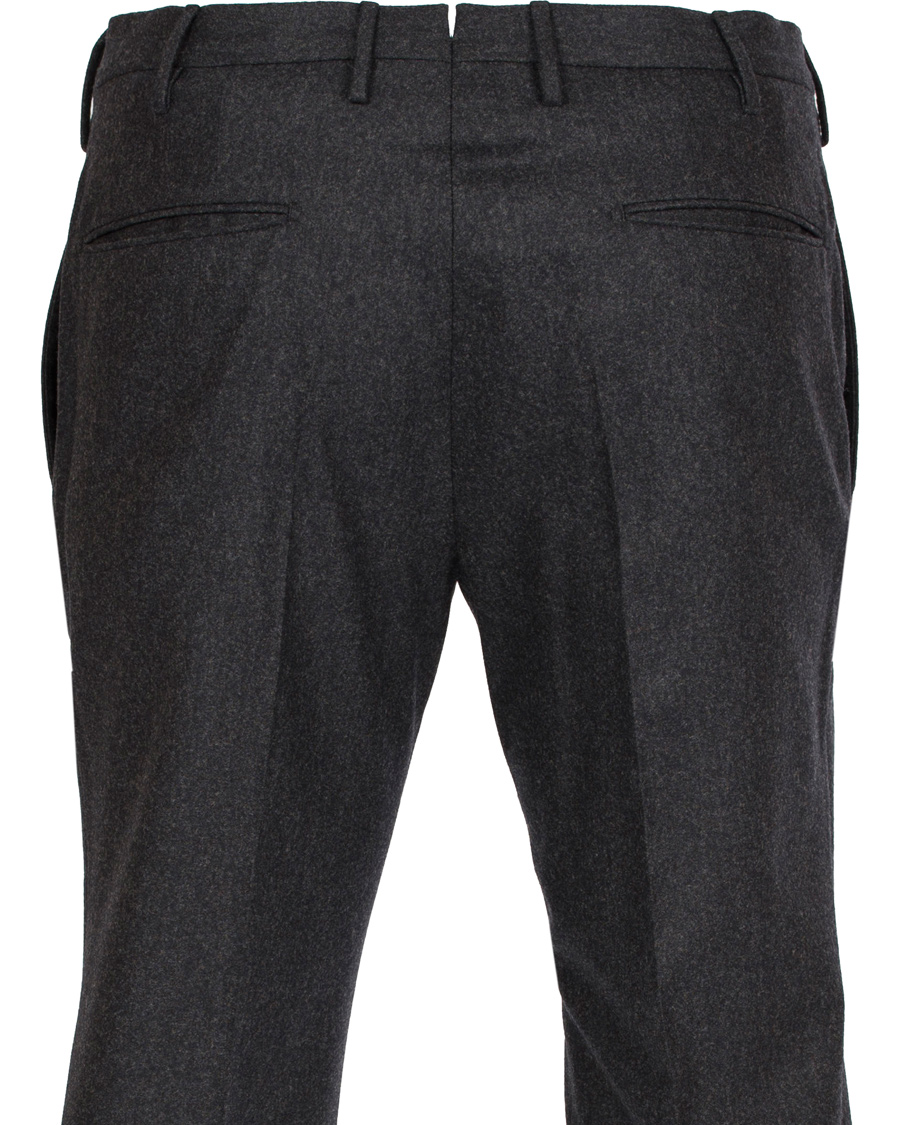 Hombres | Pantalones | Incotex | Super 100's Flannel Trousers Dark Grey