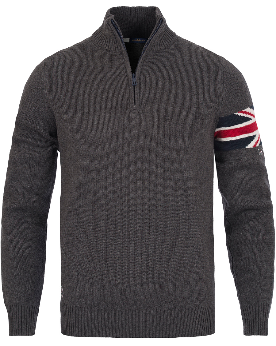 Hombres | Jerséis y prendas de punto | Henri-Lloyd | Henri Lloyd Arley Regular Half Zip Knit Sweater Graphite