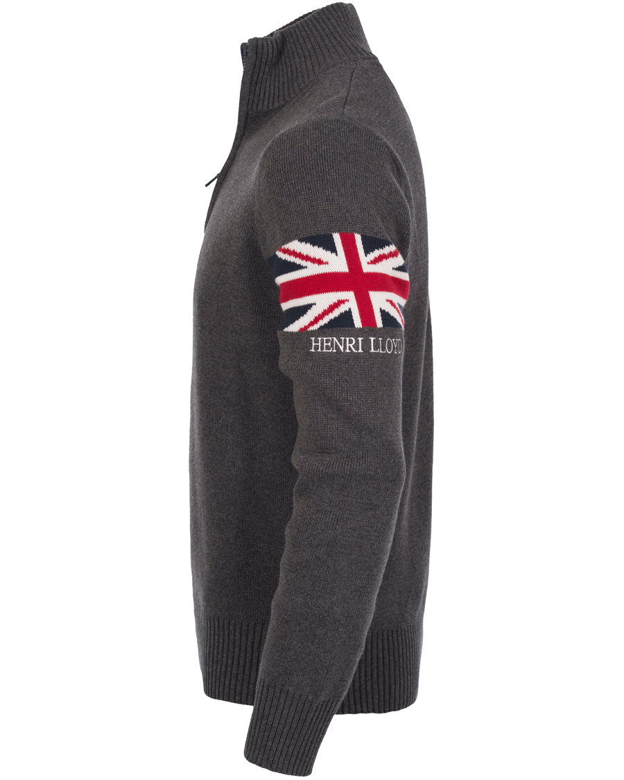Hombres | Jerséis y prendas de punto | Henri-Lloyd | Henri Lloyd Arley Regular Half Zip Knit Sweater Graphite