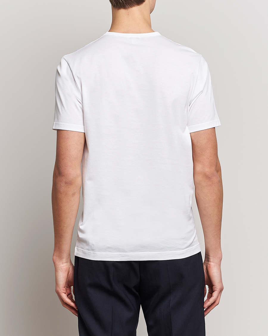 Hombres | Camisetas | Sunspel | Crew Neck Q82 Cotton T-Shirt White