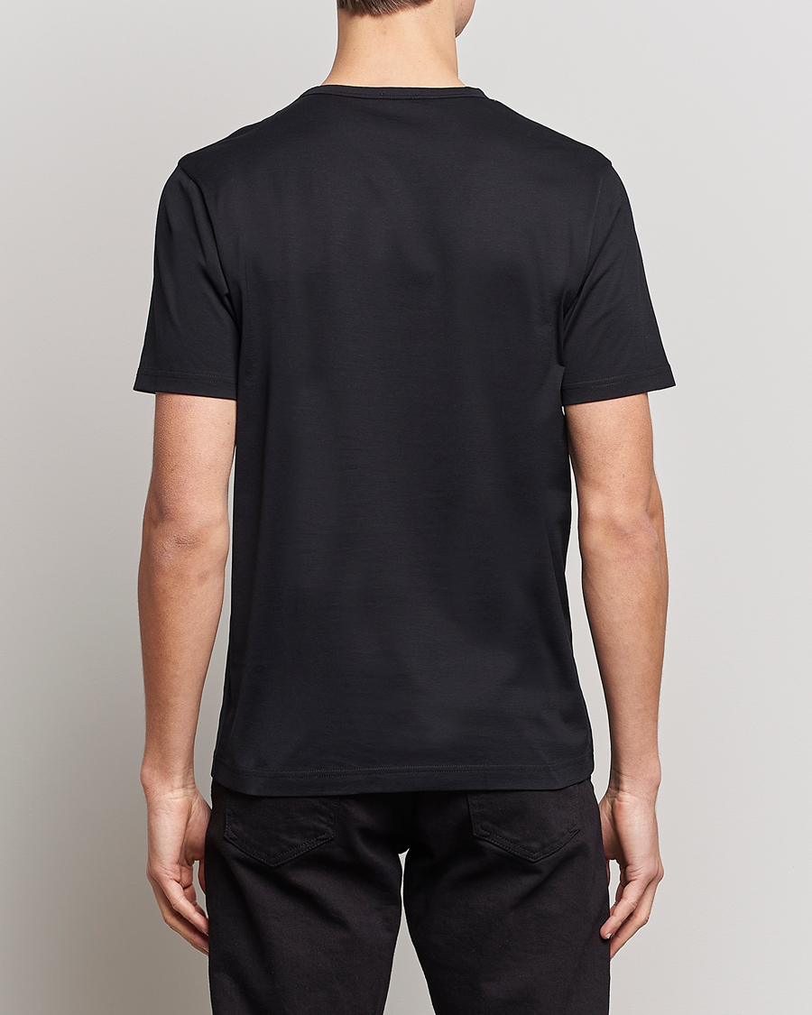 Hombres | Camisetas | Sunspel | Crew Neck Q82 Cotton T-Shirt Black
