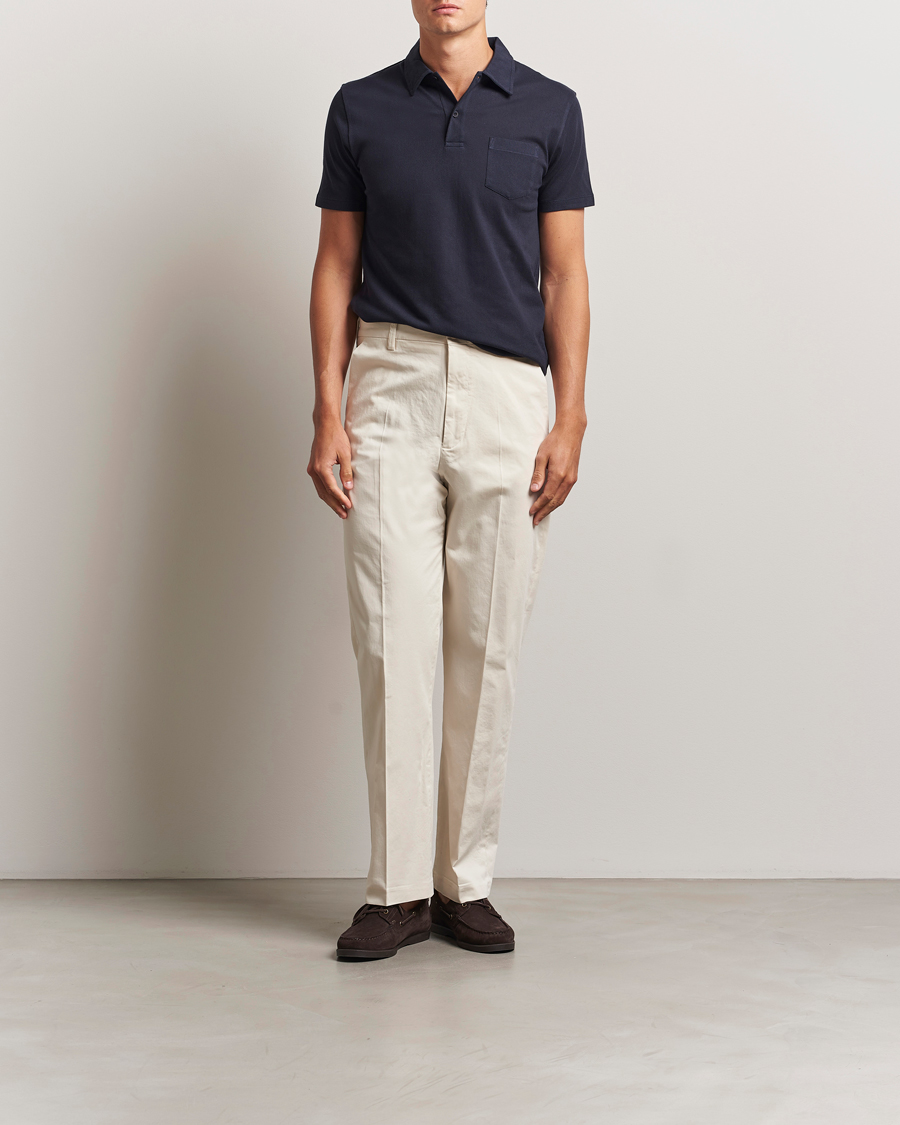 Hombres | Polos | Sunspel | Riviera Polo Shirt Navy
