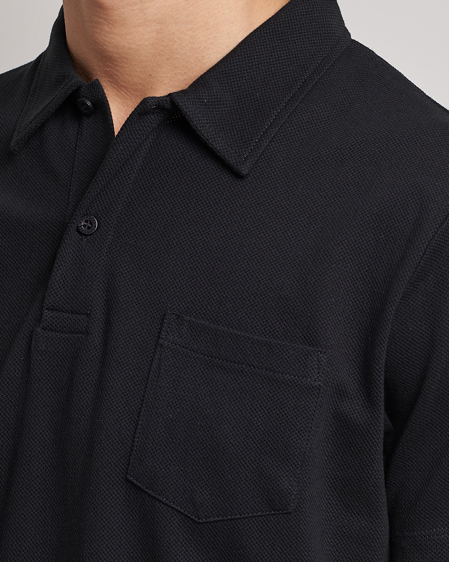 Hombres | Polos | Sunspel | Riviera Polo Shirt Black