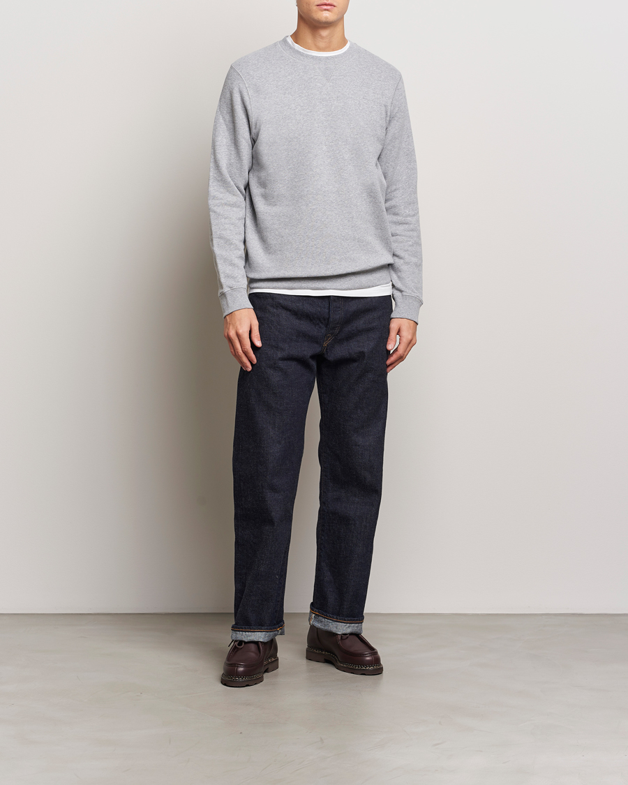 Hombres | Jerséis y prendas de punto | Sunspel | Loopback Sweatshirt Grey Melange