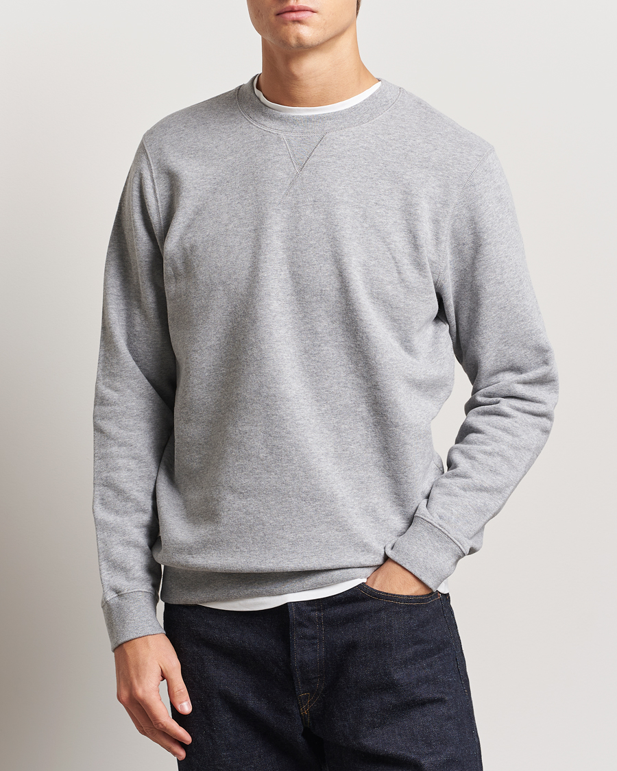 Hombres | Jerséis y prendas de punto | Sunspel | Loopback Sweatshirt Grey Melange