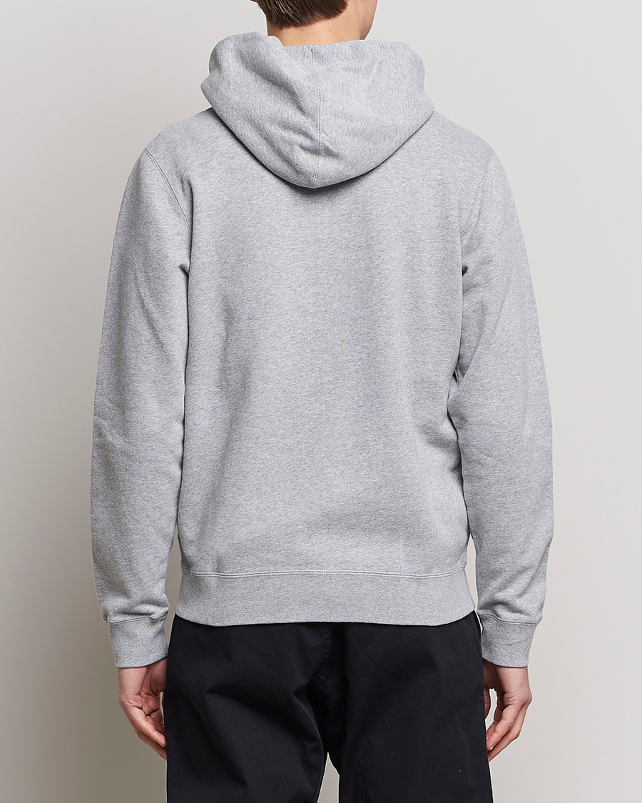Hombres | Jerséis y prendas de punto | Sunspel | Loopback Full Zip Hoodie Grey Melange