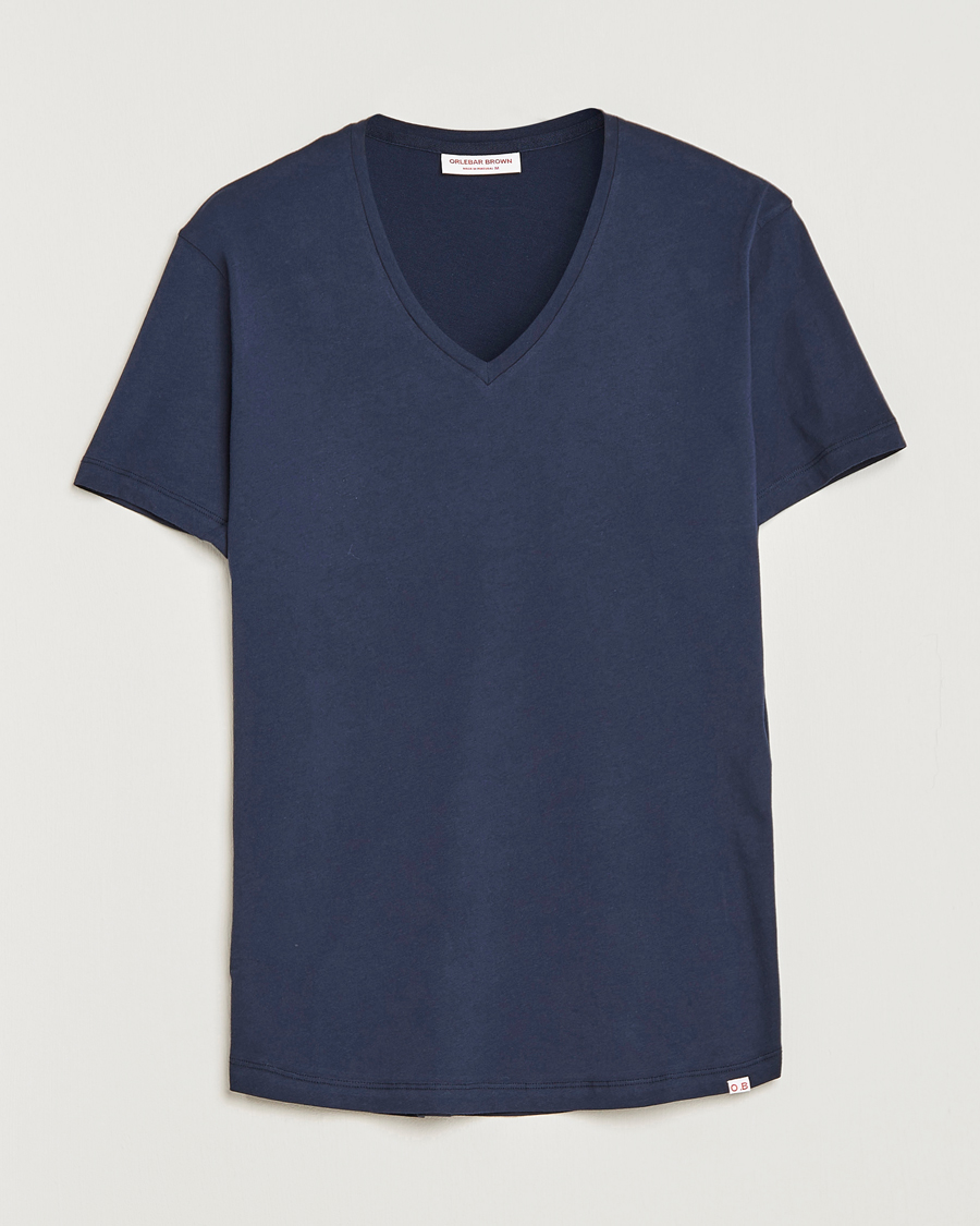 Hombres | Camisetas | Orlebar Brown | OB V-Neck Tee Navy