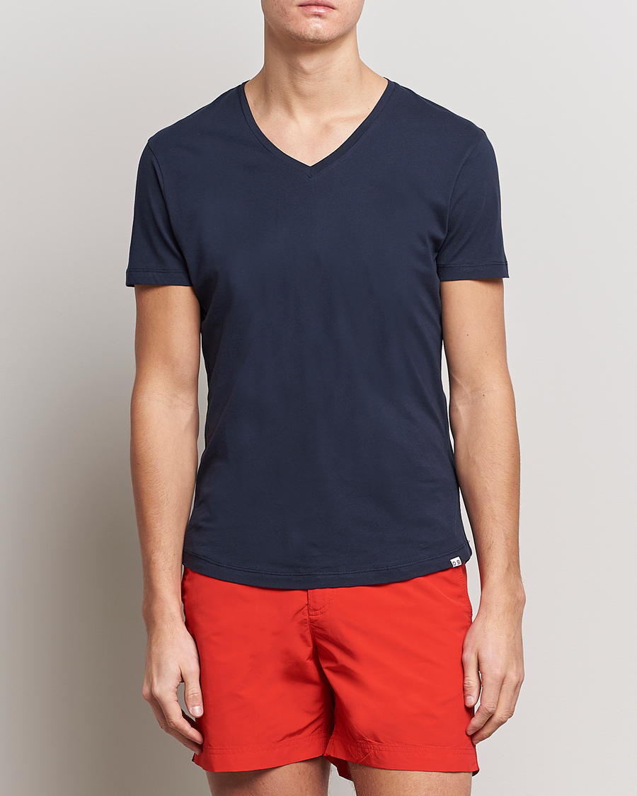 Hombres | Camisetas | Orlebar Brown | OB V-Neck Tee Navy