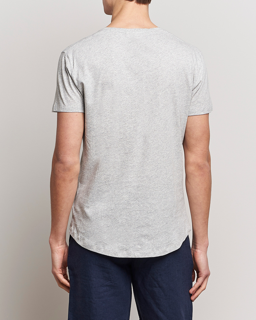 Hombres | Camisetas | Orlebar Brown | OB V-Neck Tee Grey Melange