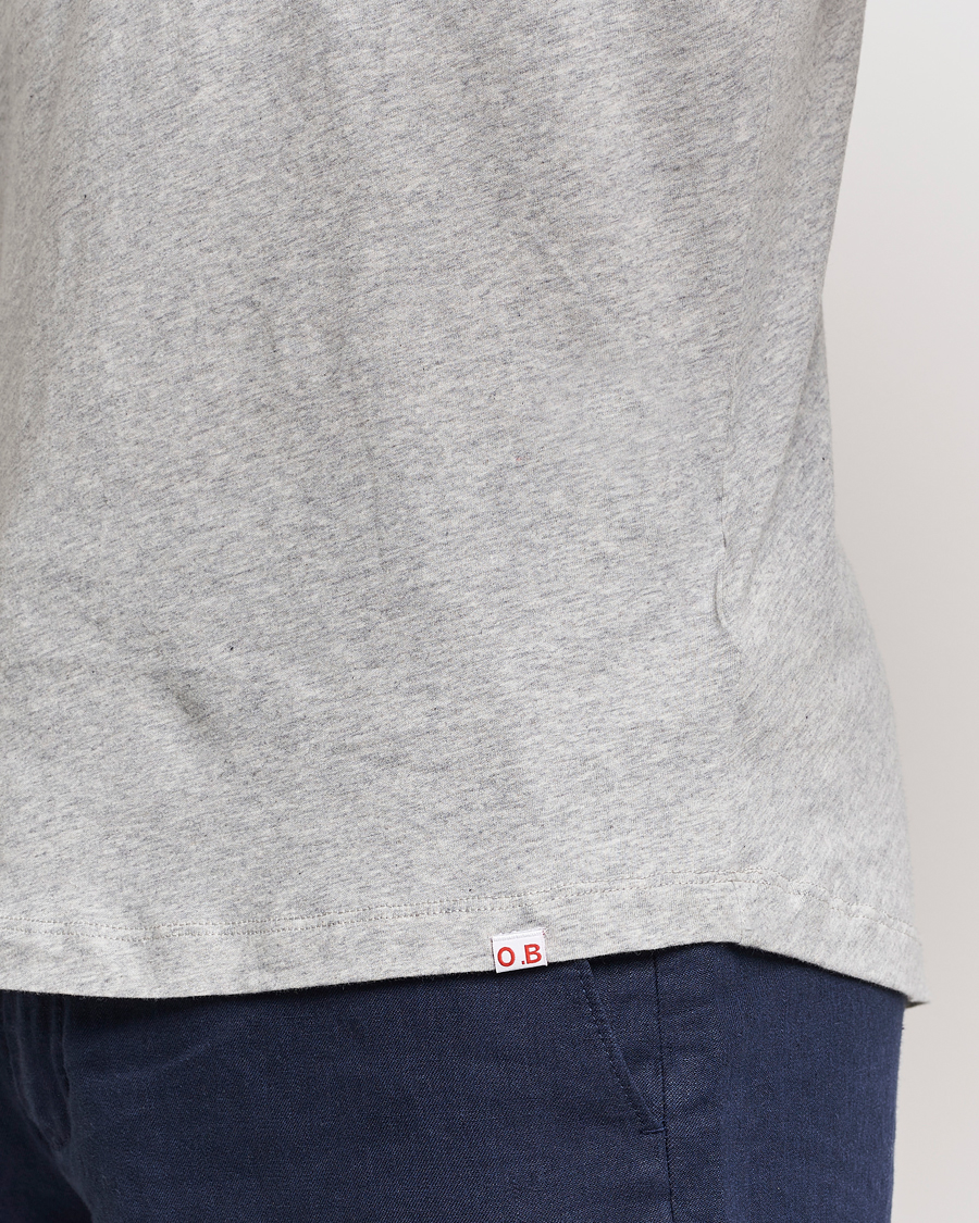Hombres | Camisetas | Orlebar Brown | OB V-Neck Tee Grey Melange