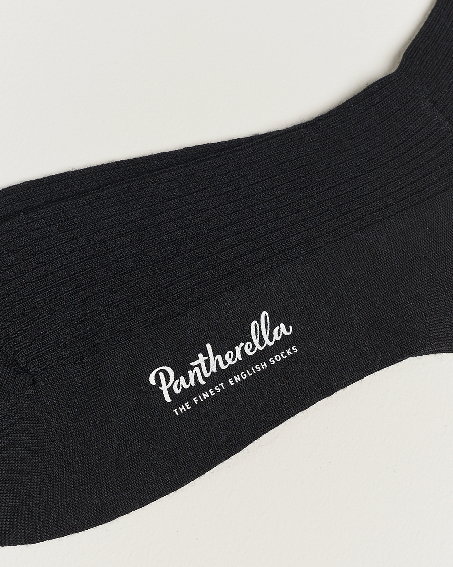 Hombres | Calcetines lana merino | Pantherella | Naish Merino/Nylon Sock Black
