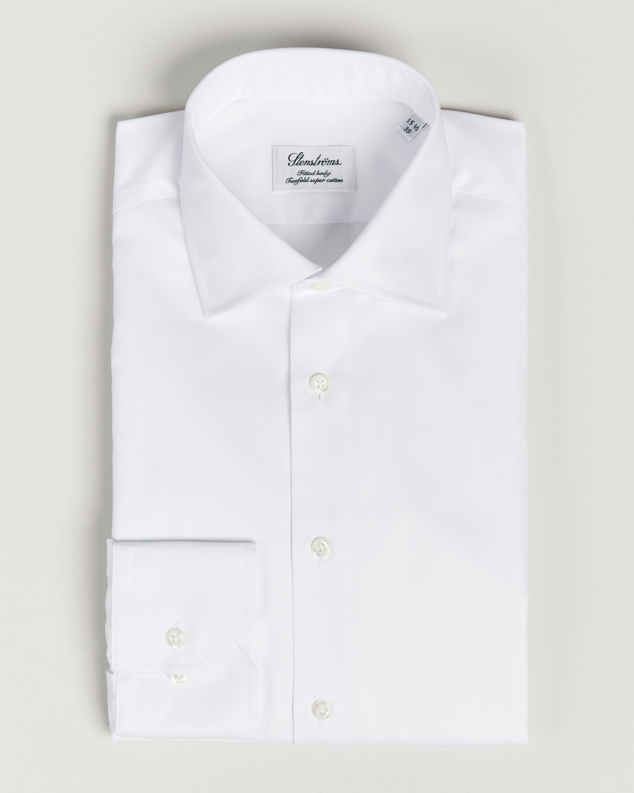 Hombres | Camisas | Stenströms | Fitted Body Shirt White