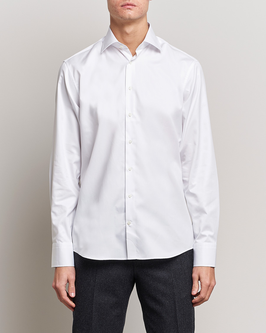 Hombres | Camisas | Stenströms | Fitted Body Shirt White