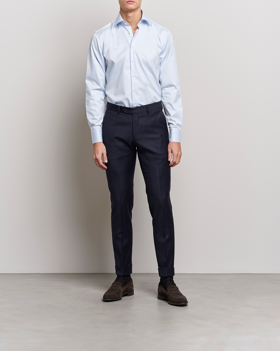 Hombres |  | Stenströms | Fitted Body Shirt Blue