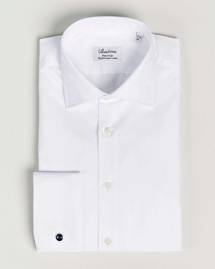 Hombres | Camisas | Stenströms | Fitted Body Double Cuff White